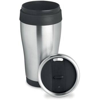 Dubbelwandige rvs reisbeker (455 ml) Zwart