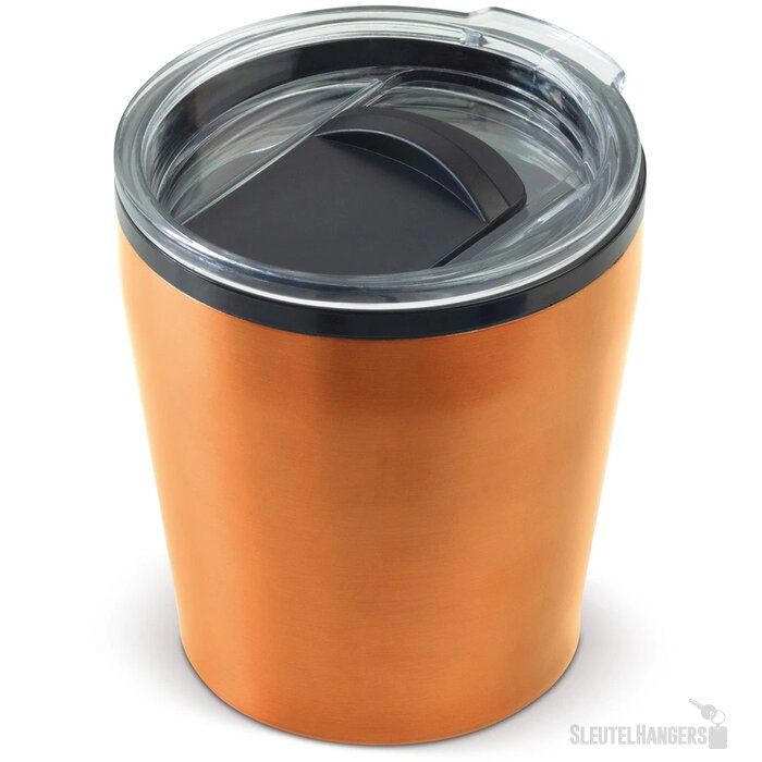 Koffiebeker metallic 180ml oranje
