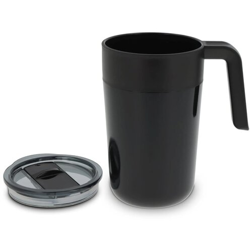 Dubbelwandige koffie mok 400ml zwart 400 ml