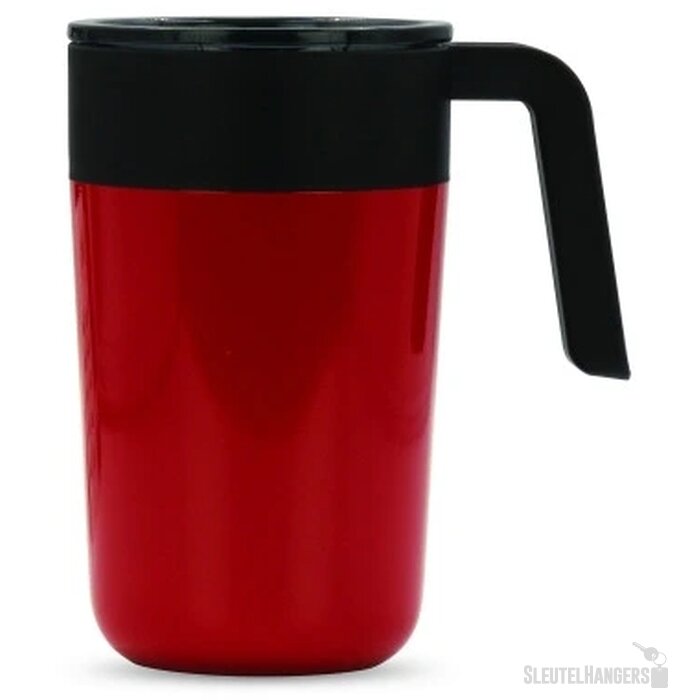 Dubbelwandige koffie mok 400ml donker rood