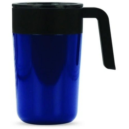 Dubbelwandige koffie mok 400ml donker blauw