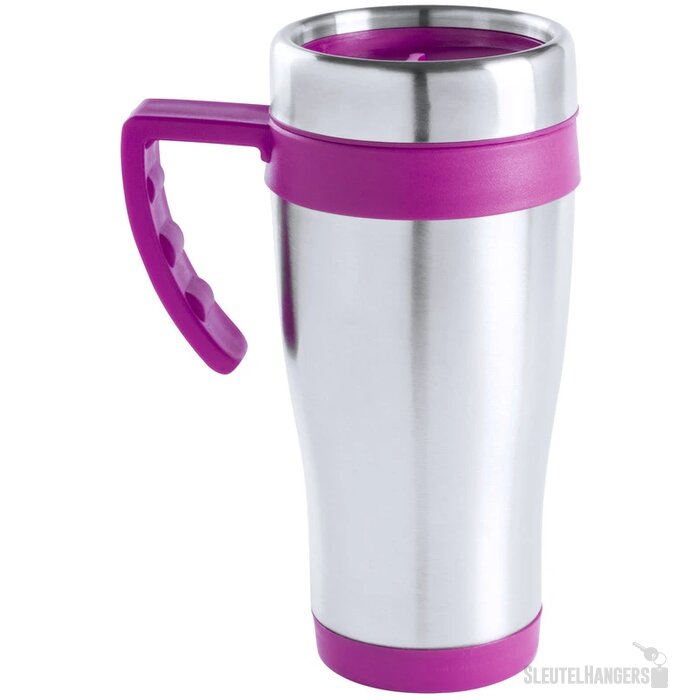 Thermosbeker met gekleurd oor (450 ml) Fuchsia