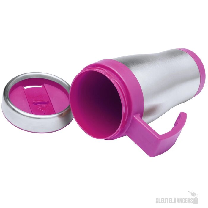 Thermosbeker met gekleurd oor (450 ml) Fuchsia