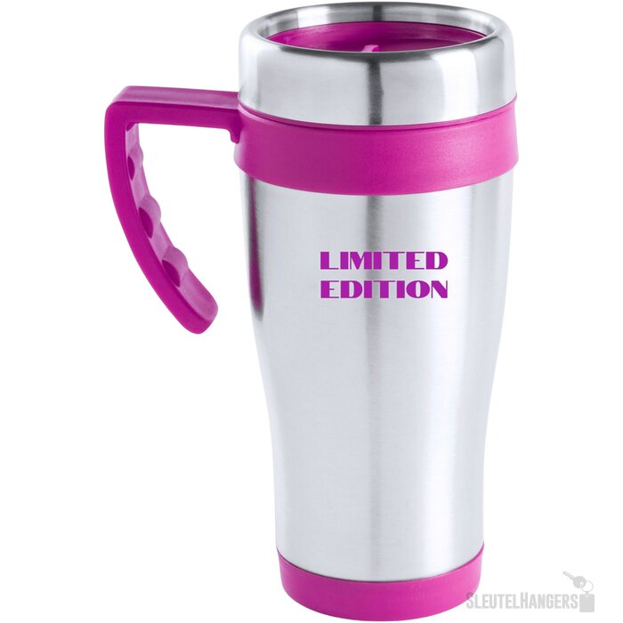 Thermosbeker met gekleurd oor (450 ml) Fuchsia