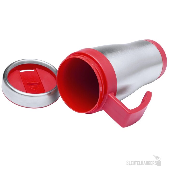 Thermosbeker met gekleurd oor (450 ml) Rood