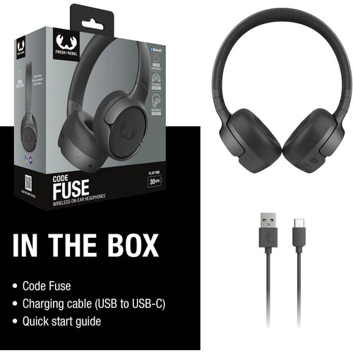 Code Fuse-Wireless on-ear headphone Donkergrijs