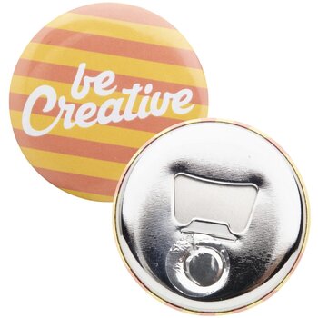 Magbadge Bottle Button Met Pin En Flesopener Zilver
