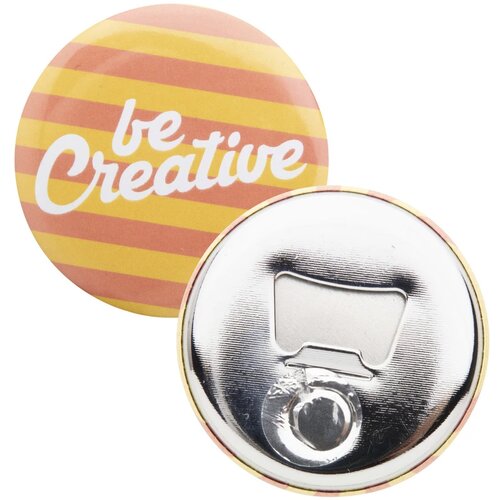 Magbadge Bottle Button Met Pin En Flesopener Zilver