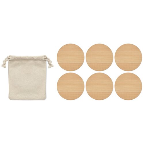 Set van 6 bamboe onderzetters Bayin set hout