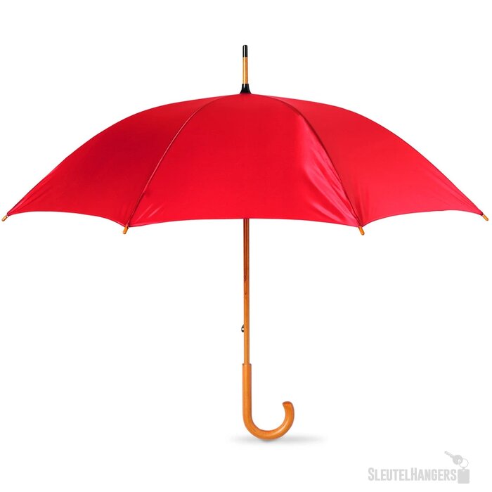 Paraplu met houten handvat Cala rood