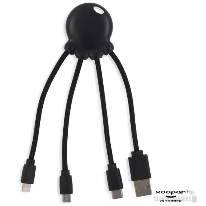 2087 | Xoopar Eco Octopus Ocean GRS Charging cable zwart