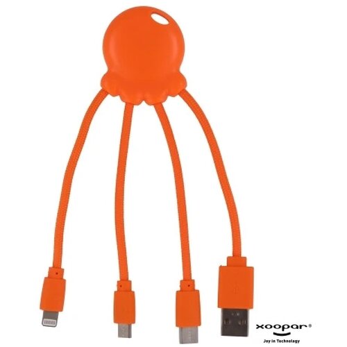 2087 | Xoopar Eco Octopus Ocean GRS Charging cable oranje