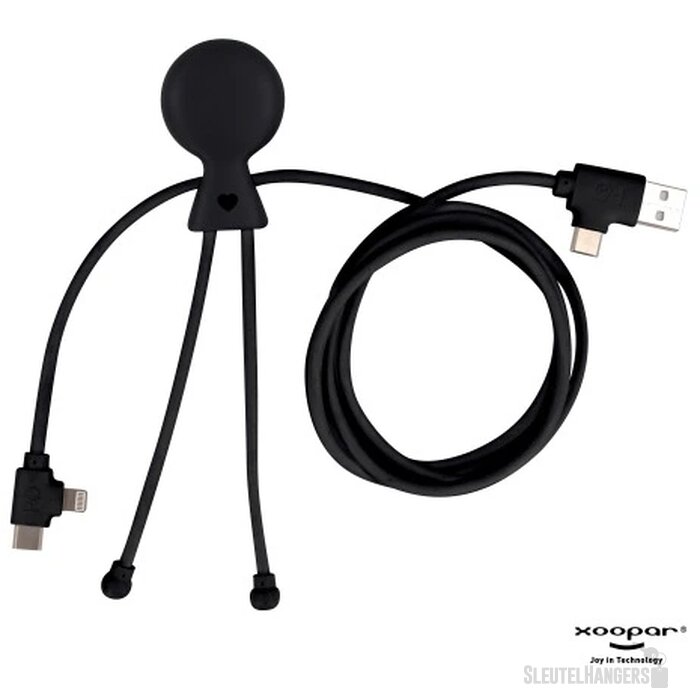 2089 | Xoopar Mr. Bio Long GRS Power Delivery Cable with data transfer zwart