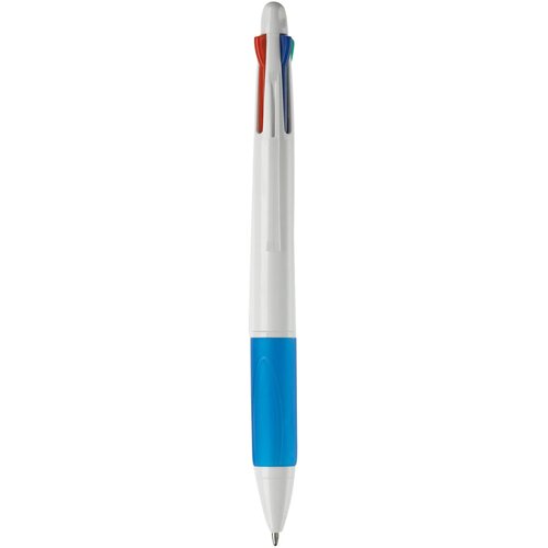 Balpen 4 kleuren hardcolour wit / blauw