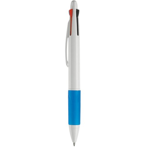 Balpen 4 kleuren hardcolour wit / blauw