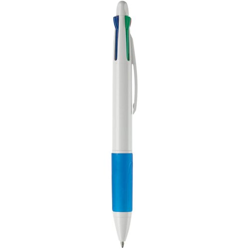 Balpen 4 kleuren hardcolour wit / blauw