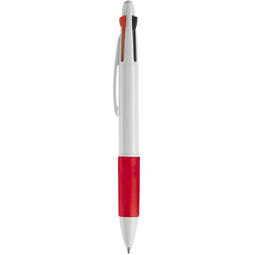 Balpen 4 kleuren hardcolour wit / rood