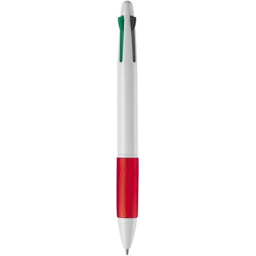 Balpen 4 kleuren hardcolour wit / rood