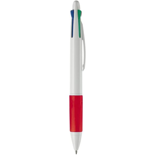 Balpen 4 kleuren hardcolour wit / rood