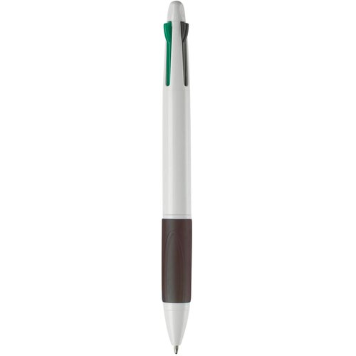 Balpen 4 kleuren hardcolour wit / zwart