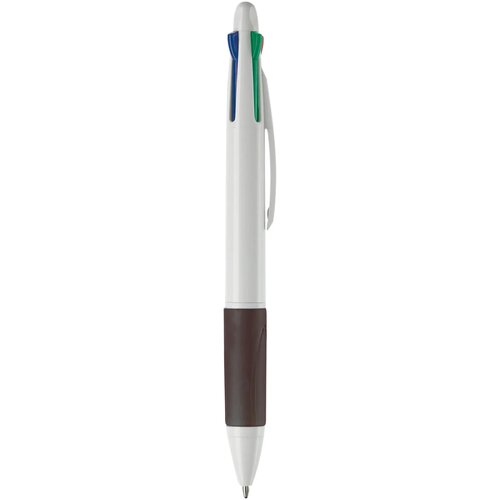 Balpen 4 kleuren hardcolour wit / zwart