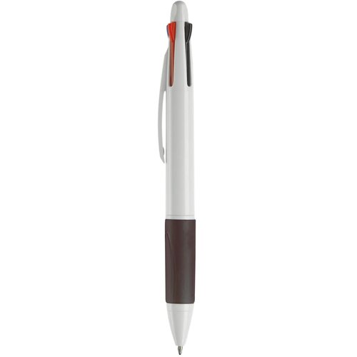 Balpen 4 kleuren hardcolour wit / zwart