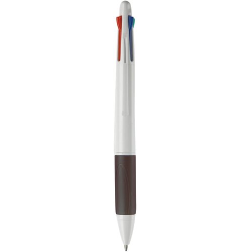 Balpen 4 kleuren hardcolour wit / zwart