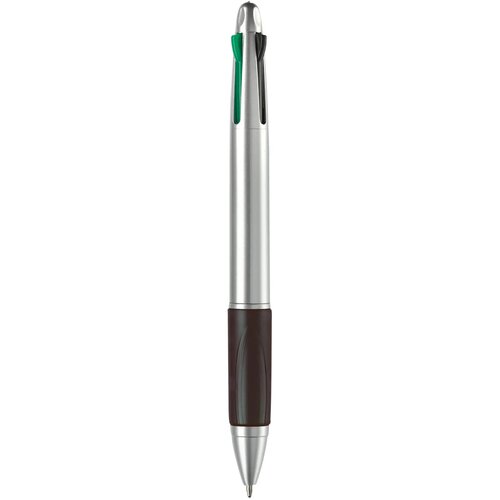 Balpen 4 kleuren hardcolour zilver / zwart
