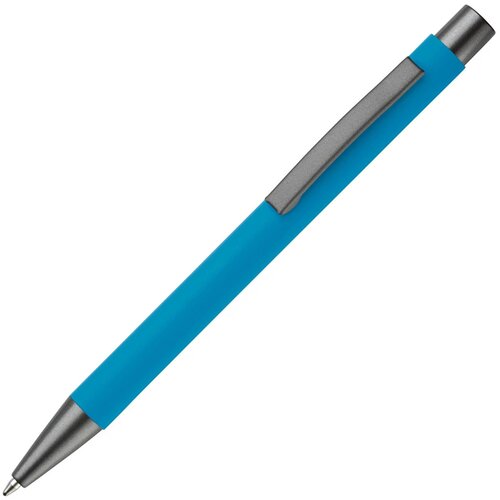 Balpen metaal New York rubberised lichtblauw