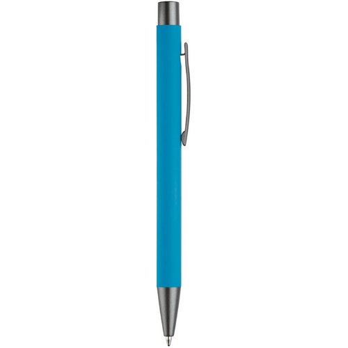 Balpen metaal New York rubberised lichtblauw