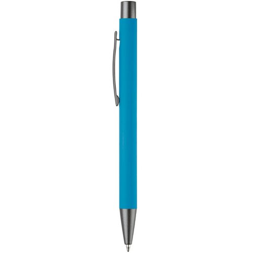 Balpen metaal New York rubberised lichtblauw