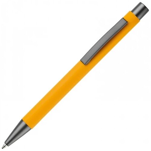 Balpen metaal New York rubberised geel