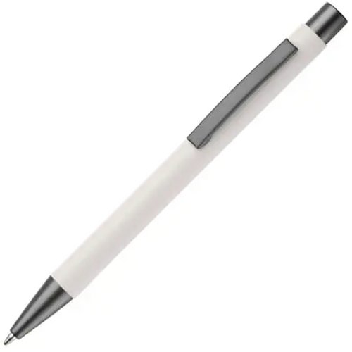 Balpen metaal New York rubberised wit