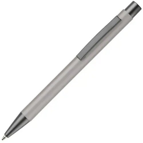 Balpen metaal New York rubberised licht grijs