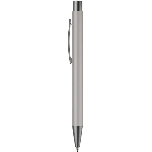 Balpen metaal New York rubberised licht grijs