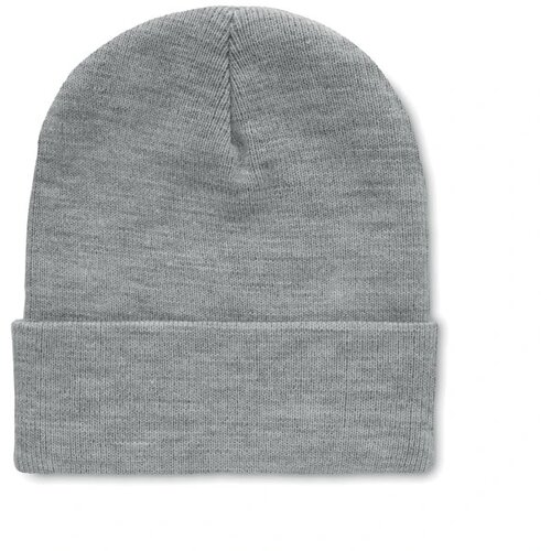 Rpet beanie met omslag Wit/Grijs