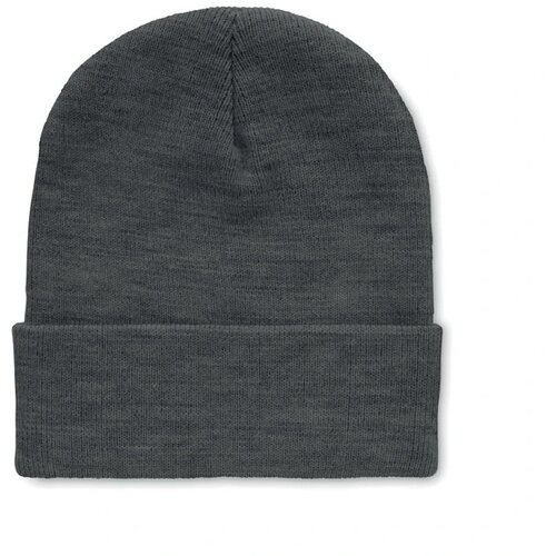 Rpet beanie met omslag Wit/Zwart