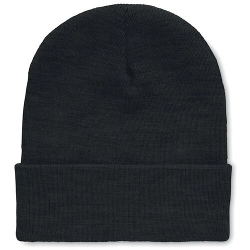 Rpet beanie met omslag Zwart