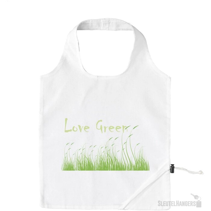 Stawberry Cotton Opvouwbare Tas Wit