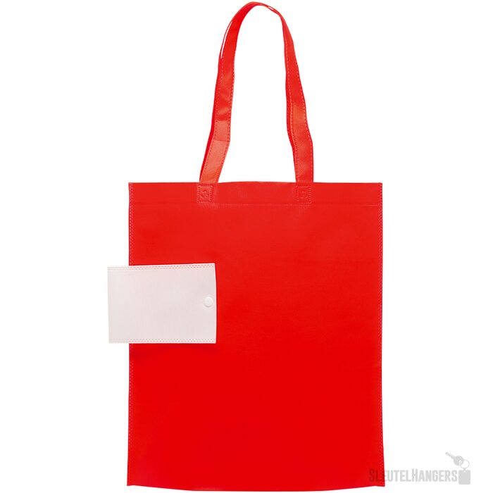 Opvouwbare boodschappentas met drukknoop 80 gr/m2 rood