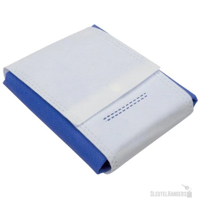 Opvouwbare boodschappentas met drukknoop 80 gr/m2 donkerblauw