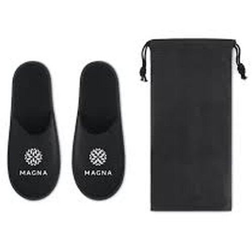 Hotelslippers in pouch Zwart