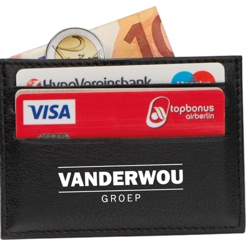 RFID kaarthouder van echt leder zwart