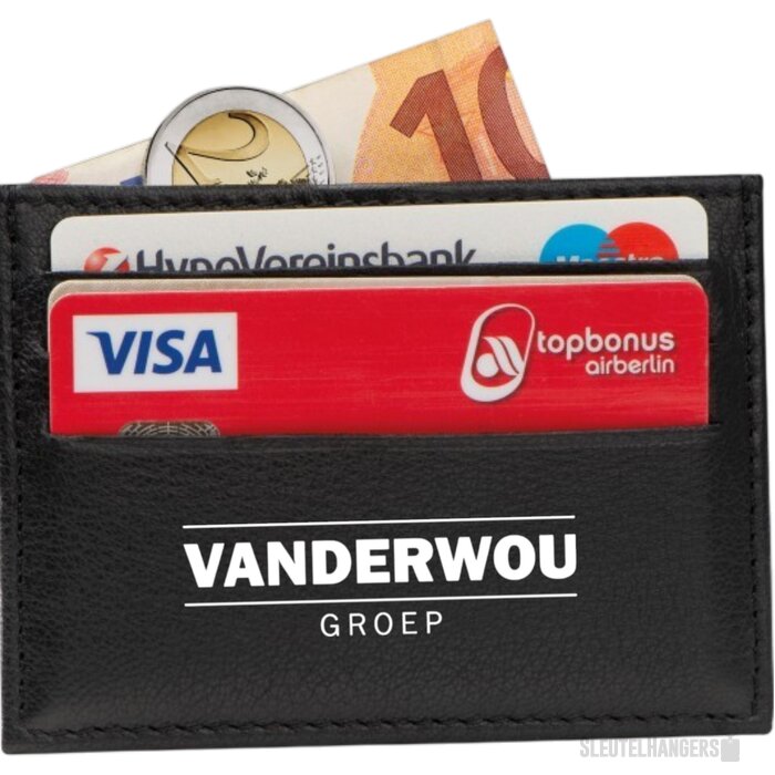 RFID kaarthouder van echt leder zwart