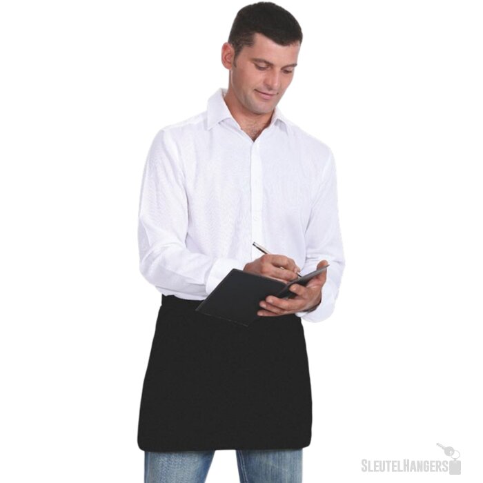 Korte keukenschort 195 g/m2 Jared zwart
