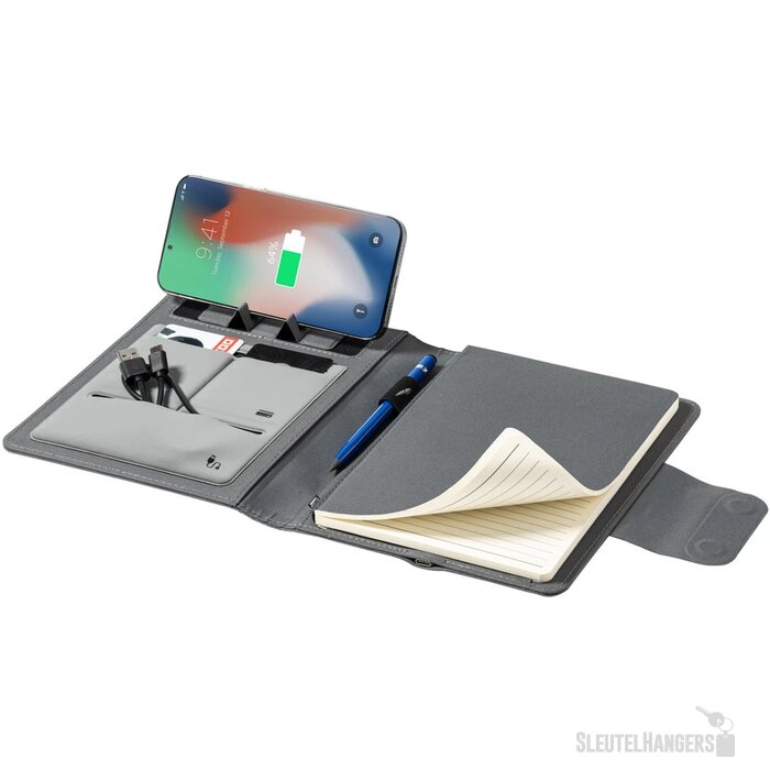 Schrijfmap Met Snellader En Powerbank (A5) Grijs