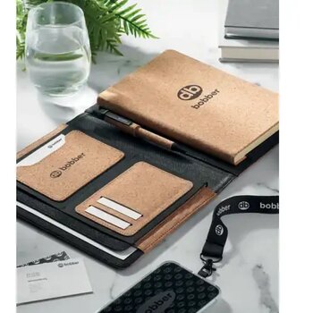 Kurk portfolio met sluitband (A5) Beige