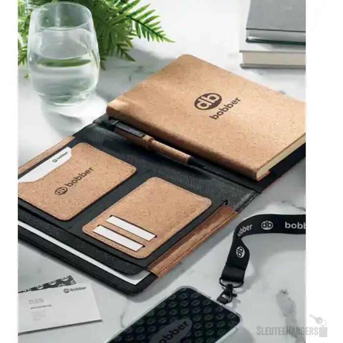 Kurk portfolio met sluitband (A5) Beige