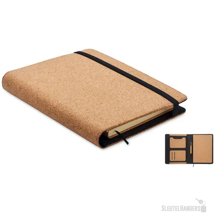 Kurk portfolio met sluitband (A5) Beige