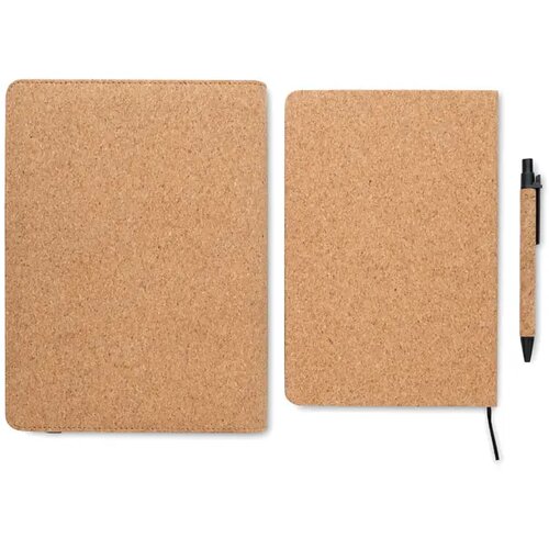Kurk portfolio met sluitband (A5) Beige